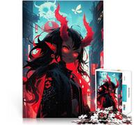 Puzzles de 1000 Piezas para Adolescentes Chica Demonio de Ojos Rojos Alivio del estrés Cada Pieza es única: un desafiante y Divertido Juego Familiar 38x26cm