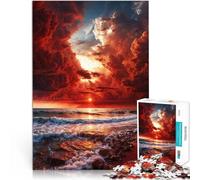 Puzzles de 1000 Piezas para Adolescentes Cielo y mar al Atardecer para el Juguete de desafío de Juego Educativo Regalo Divertido 75x50cm