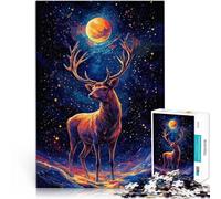 Puzzles de 1000 Piezas para Adolescentes Ciervo cósmico Juguetes adictivos Que desafían la Inteligencia Cerebral Una Obra de Arte 38x26cm