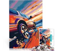 Puzzles de 1000 Piezas para Adolescentes Conducción al Atardecer en Todoterreno Difícil Difícil Colección de Artistas, Bellas Artes 38x26cm