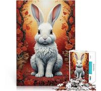 Puzzles de 1000 Piezas para Adolescentes Conejo Curioso Alivia el estrés Vacaciones en casa Matar el Tiempo Obra de Arte 38x26cm