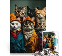 Puzzles de 1000 Piezas para Adolescentes Consejo de Gatos Juguete de desafío de Juego Educativo Colección de Artistas, Bellas Artes 75x50cm
