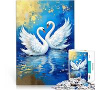Puzzles de 1000 Piezas para Adolescentes Dos cisnes Enamorados Arte Entrena tu Cerebro y Tus Manos Regalo de Obra de Arte 52x38cm