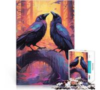 Puzzles de 1000 Piezas para Adolescentes Dos Cuervos Negros Juguetes Juegos Educativos Antiestrés Mejorar el Amor Entre Parejas 75x50cm