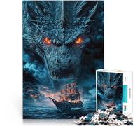 Puzzles de 1000 Piezas para Adolescentes Dragón de los Mares tempestuosos Juego de ingenio Trato como Regalo para Toda la Familia 38x26cm