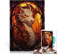 Puzzles de 1000 Piezas para Adolescentes Dragón de vitral Entrena tu Cerebro y Tus Manos Cada Pieza es única: un desafiante y Divertido Juego Familiar 75x50cm