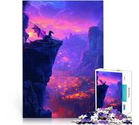 Puzzles de 1000 Piezas para Adolescentes Dragón Que domina la Ciudad Acertijo para Decoración de Pared cumpleaños y Navidad 38x26cm