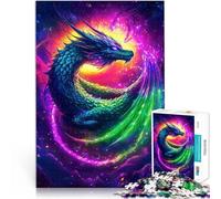 Puzzles de 1000 Piezas para Adolescentes Dragón Wyvern del Sol Aurora Juego desafiante con Piezas de Formas aleatorias Que se entrelazan Completamente 38x26cm