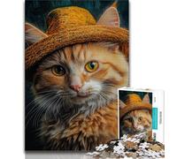 Puzzles de 1000 Piezas para Adolescentes El Gato en el Sombrero 1000 Piezas para Adultos Juego Familiar para aliviar el estrés Reto difícil Apto para Parejas (tamaño 75x50cm)