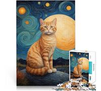 Puzzles de 1000 Piezas para Adolescentes El Gato Van Gogh Entrena tu Cerebro y Tus Manos Cada Pieza es única: un desafiante y Divertido Juego Familiar 75x50cm