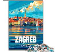 Puzzles de 1000 Piezas para Adolescentes en Zagreb, Croacia Entrena tu Cerebro y Tus Manos cumpleaños para Mayores de 14 años 50x75cm