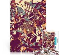 Puzzles de 1000 Piezas para Adolescentes Enfrentamiento de póquer del Salvaje Oeste Juguetes de Juego desafiantes Regalo Divertido 75x50cm