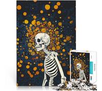 Puzzles de 1000 Piezas para Adolescentes Esqueleto Esperando en el Medio Acertijo para con Piezas de Formas aleatorias Que se entrelazan Completamente 75x50cm