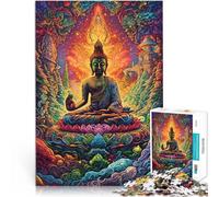 Puzzles de 1000 Piezas para Adolescentes Estatua Colorida de Buda Juguete Educativo para aliviar el estrés Ideas de Regalos 75x50cm