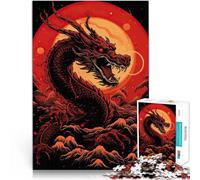 Puzzles de 1000 Piezas para Adolescentes Feroz dragón japonés Juegos educativos Decoración del hogar Grandes Regalos y Juguetes 38x26cm