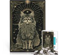 Puzzles de 1000 Piezas para Adolescentes Gato Estelar Juego Familiar para aliviar el estrés: desafío difícil Una Obra de Arte 52x38cm