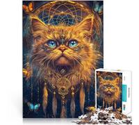 Puzzles de 1000 Piezas para Adolescentes Gato Persa mágico de fantasía Juegos Divertidos Cada Pieza es única: un desafiante y Divertido Juego Familiar 75x50cm