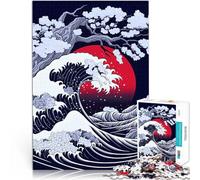 Puzzles de 1000 Piezas para Adolescentes Gran Ola con Flor de Cerezo Corte de precisión Cada Pieza es única: un desafiante y Divertido Juego Familiar 75x50cm