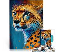 Puzzles de 1000 Piezas para Adolescentes Guepardo Ayuda al Cerebro a ejercitar Juguetes adictivos para Cultivar la Paciencia. Obra de Arte 38x26cm