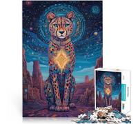 Puzzles de 1000 Piezas para Adolescentes Guepardo Estrella Juguetes para aliviar el estrés Adecuado para decoración de Escritorio. 75x50cm