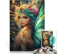 Puzzles de 1000 Piezas para Adolescentes Hada con alas Verdes Entrena tu Cerebro y Tus Manos Regalos de cumpleaños, Regalos, Arte Mural 38x26cm