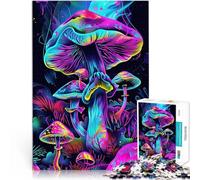 Puzzles de 1000 Piezas para Adolescentes Hongos neón Ayuda al Cerebro a ejercitar Juguetes adictivos para Cultivar la Paciencia. Mejorar la Memoria 75x50cm