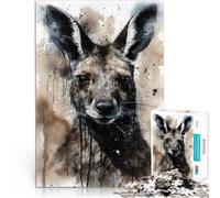 Puzzles de 1000 Piezas para Adolescentes Icono Australiano del Canguro Actividad Familiar con Piezas de Formas aleatorias Que se entrelazan Completamente 75x50cm