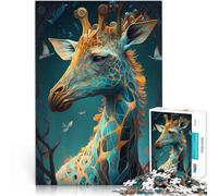 Puzzles de 1000 Piezas para Adolescentes Jirafa del Reino Encantado Juego de Preguntas con Piezas de Formas aleatorias Que se entrelazan Completamente 75x50cm