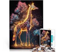 Puzzles de 1000 Piezas para Adolescentes Jirafa neón Desafiante de completar, Pero Divertido y Gracioso. Regalos de cumpleaños 75x50cm