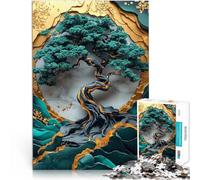 Puzzles de 1000 Piezas para Adolescentes Kintsugi Abstracto de bonsái Alivio del estrés Cada Pieza es única: un desafiante y Divertido Juego Familiar 50x70cm