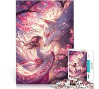 Puzzles de 1000 Piezas para Adolescentes Kitsune vínculo etéreo Juguetes para aliviar el estrés con póster a Juego y Hoja de Trivia 75x50cm