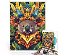 Puzzles de 1000 Piezas para Adolescentes Koala en el Arte Colorido Juguetes para aliviar el estrés Lista de Deseos con Papá Noel 38x26cm