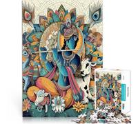 Puzzles de 1000 Piezas para Adolescentes Krishna Tocando la Flauta Entrena tu Cerebro y Tus Manos Regalo de cumpleaños 75x50cm