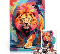 Puzzles de 1000 Piezas para Adolescentes León Colorido al acecho Matar el Tiempo en Vacaciones en casa Regalo para cumpleaños 75x50cm