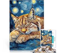 Puzzles de 1000 Piezas para Adolescentes Lince de la Noche Estrellada Juguetes de Juego desafiantes Lista de Deseos con Papá Noel 50x70cm