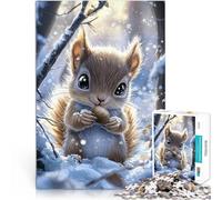 Puzzles de 1000 Piezas para Adolescentes Linda Ardilla en Invierno Juegos educativos Decoración del hogar Buen Regalo 38x26cm