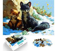 Puzzles de 1000 Piezas para Adolescentes Linda comadreja Zorro ártico Zen Juguetes de Juego Decoración artística del hogar 38x26cm