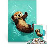 Puzzles de 1000 Piezas para Adolescentes Linda Nutria bebé Matar el Tiempo en Vacaciones en casa Regalos para Amigos y Familiares 38x26cm