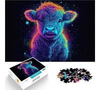 Puzzles de 1000 Piezas para Adolescentes Linda Vaca bebé de Las Tierras Altas Juegos Juguetes Regalo Decoración del hogar 38x26cm