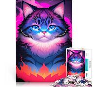 Puzzles de 1000 Piezas para Adolescentes Lindo Gato Estilo Retro Entrena tu Cerebro y Tus Manos Interacción Entre Padres e Hijos 38x26cm