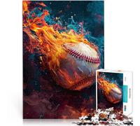 Puzzles de 1000 Piezas para Adolescentes Llamas abstractas de béisbol Juguetes educativos con Piezas de Formas aleatorias Que se entrelazan Completamente 75x50cm