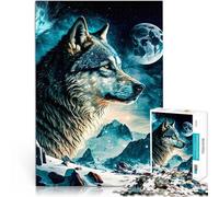 Puzzles de 1000 Piezas para Adolescentes Lobo de fantasía Juguete Educativo de Aprendizaje Interacción Entre Padres e Hijos 38x26cm