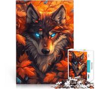 Puzzles de 1000 Piezas para Adolescentes Lobo Misterioso Juguete Educativo de Aprendizaje Actividades Divertidas en casa, Regalos de cumpleaños, Regalos de Viaje, 38x26cm