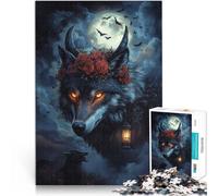 Puzzles de 1000 Piezas para Adolescentes Lobo siniestro Juguetes de Juego para Regalo Familiar Regalos de cumpleaños, Regalos, Arte Mural 75x50cm