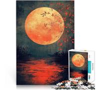 Puzzles de 1000 Piezas para Adolescentes Luna de Sangre sobre el Agua Rompecabezas Actividades Divertidas en casa, Regalos de cumpleaños, Regalos de Viaje, 52x38cm