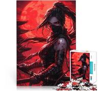 Puzzles de 1000 Piezas para Adolescentes Luna roja samurái para el Juguete de desafío de Juego Educativo Grandes Regalos y Juguetes 75x50cm