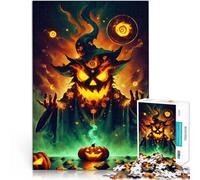 Puzzles de 1000 Piezas para Adolescentes Mago de Calabaza de Halloween Juegos Divertidos Cada Pieza es única: un desafiante y Divertido Juego Familiar 38x26cm