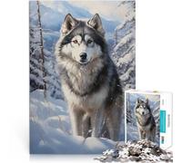 Puzzles de 1000 Piezas para Adolescentes Malamute de Alaska Reducción del estrés Interesante Decoración hogar 52x38cm