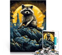 Puzzles de 1000 Piezas para Adolescentes Mapache Asombroso Juegos Divertidos para la Familia Juguetes de decoración del hogar 38x26cm