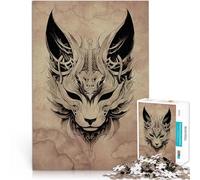 Puzzles de 1000 Piezas para Adolescentes Máscara Kitsune Teñida No2 Juguetes educativos de Aprendizaje Lista de Deseos con Papá Noel 38x26cm